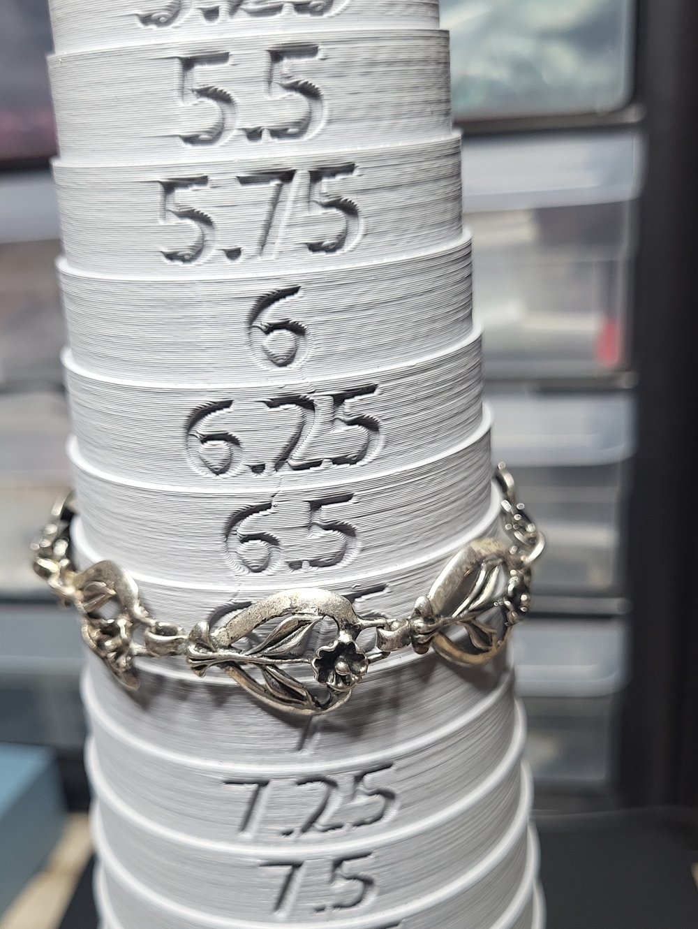 Vintage Estate Floral Vine Sterling Silver Bracelet - Women's Jewelry